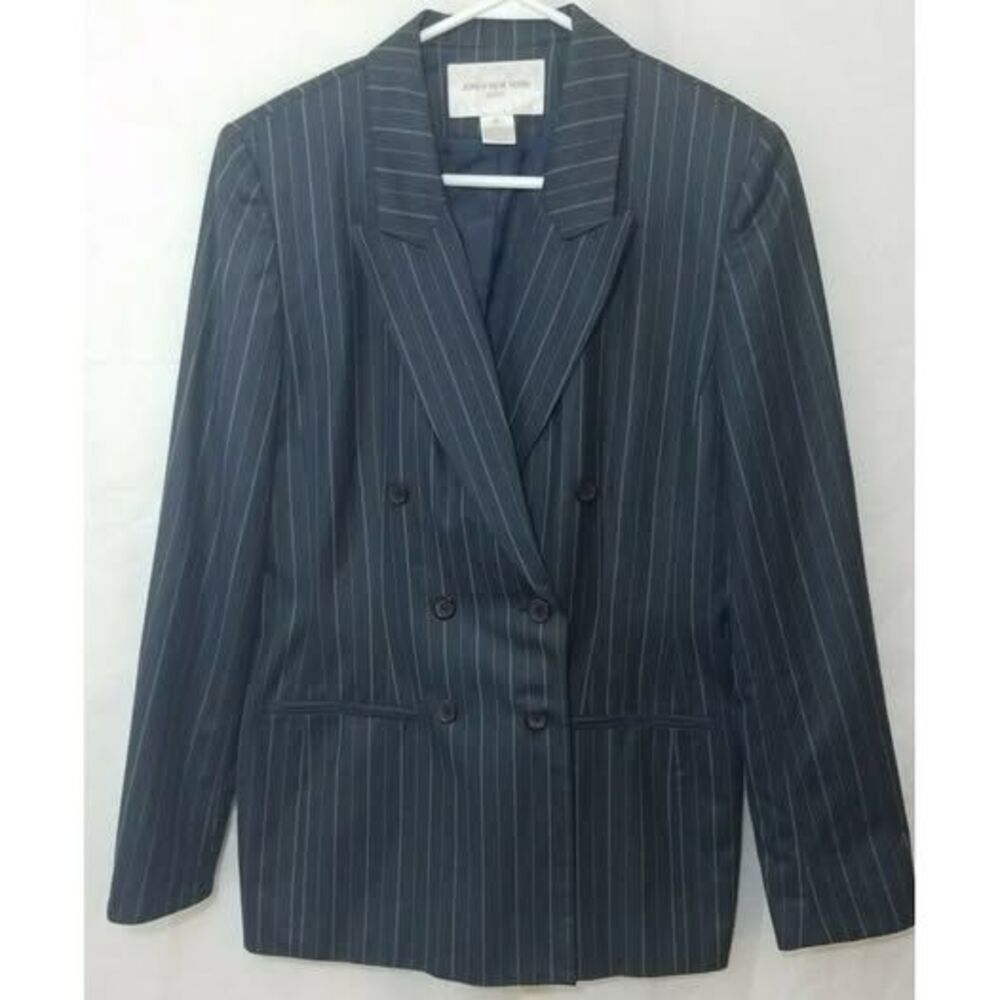 Jones New York Womens Suit Jacket Blazer Pinstripes Size 10